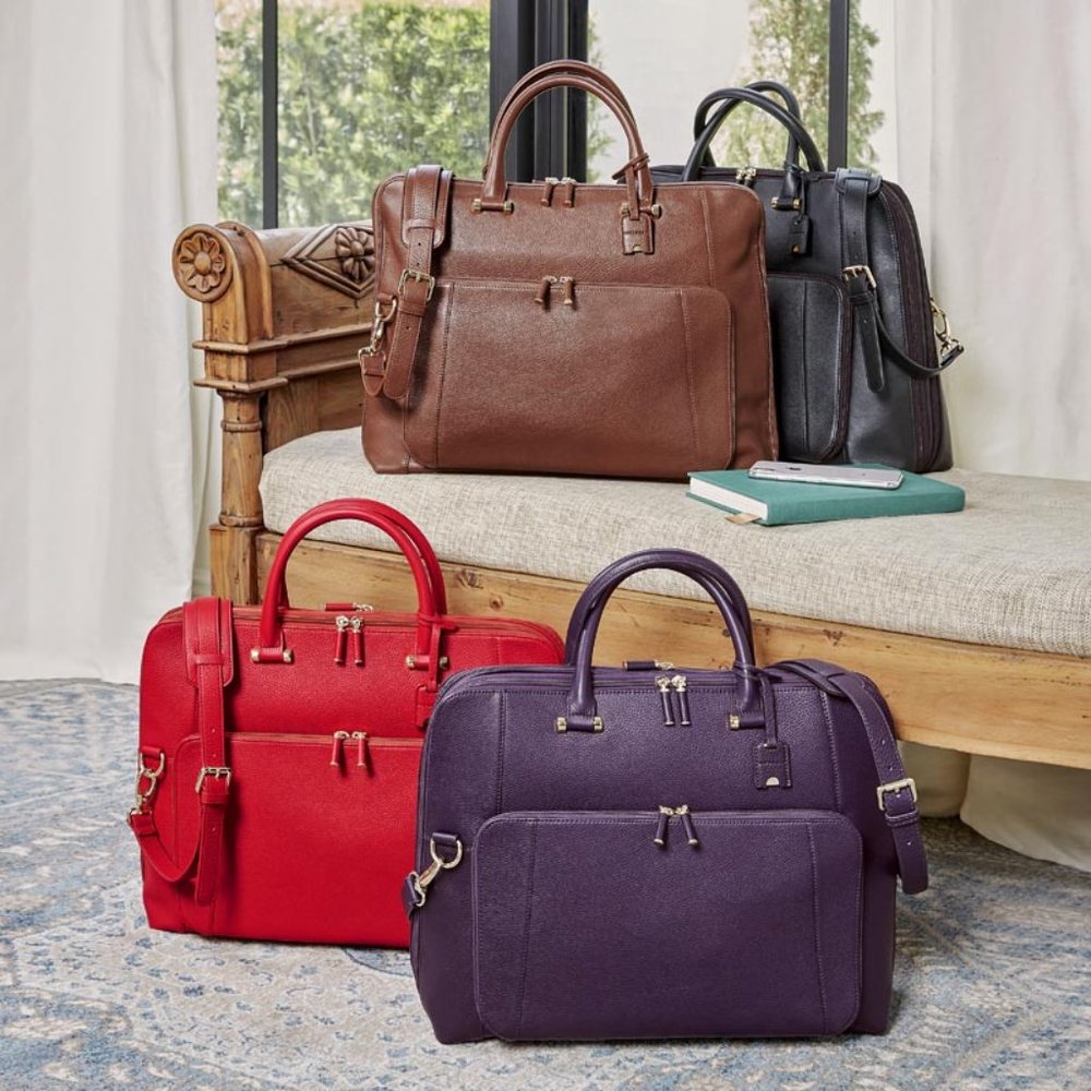 Levenger Leather Blair Briefbag - Grape